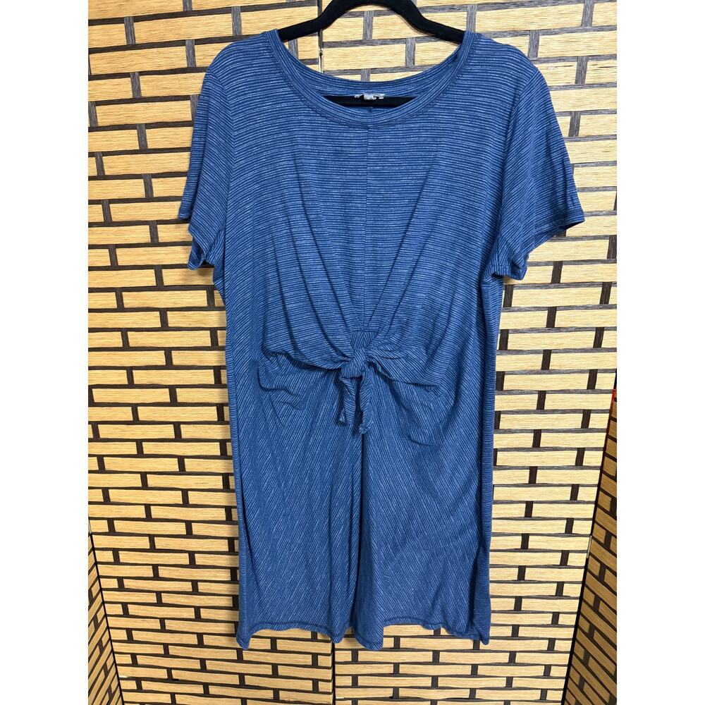 T By Talbots Blue And White Stripe Tie‎ Waist Dress Size 1X
